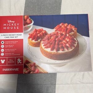 Disney Farberware Mickey Mouse 3-Piece Mickey Head cake pan set new